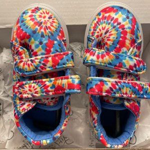 Olivia Miller OMG Tie-Dye Sneaker Velcro Girls Toddler Size 5 NIB Blue Multi